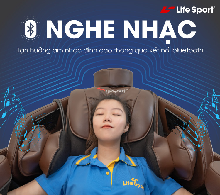Ghế mát xa nghe nhạc qua Bluetooth | LS-8000