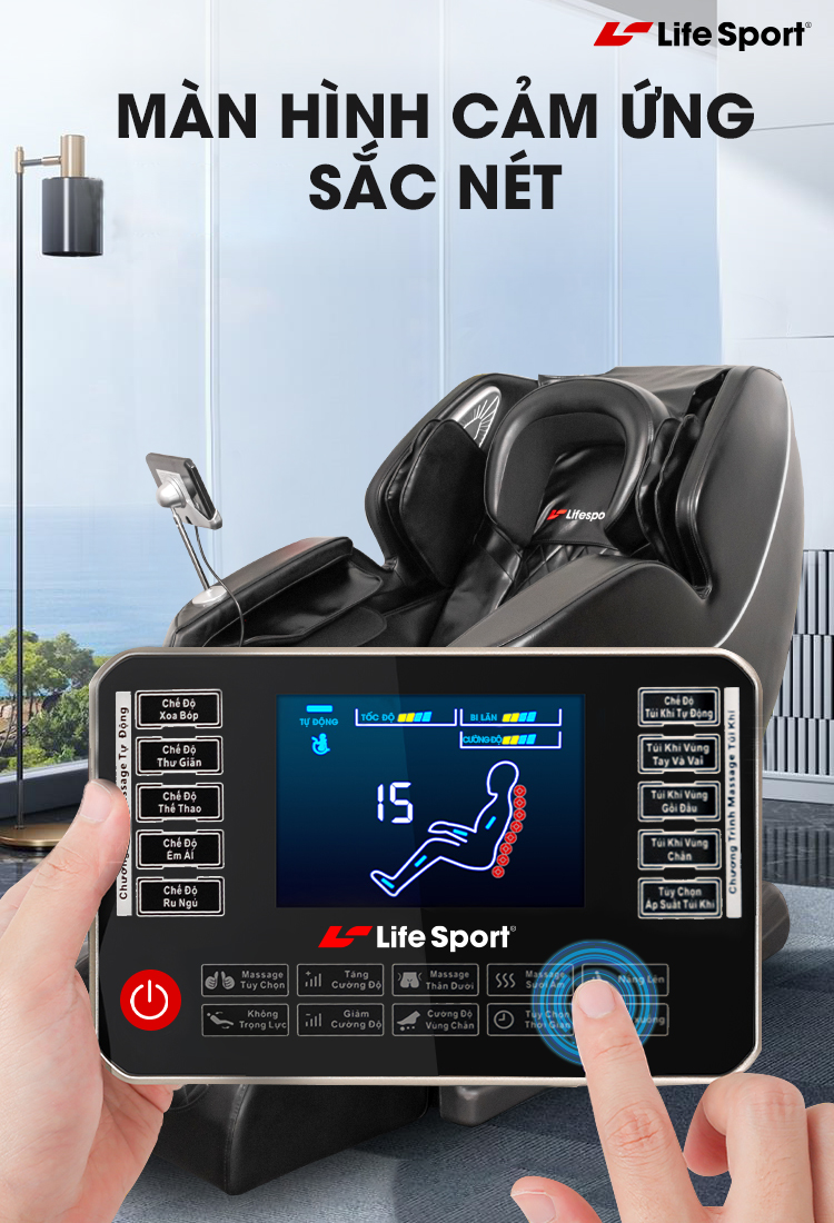 Ghế massage Life Sport LS-269 Màn hình cảm ứng sắc nét