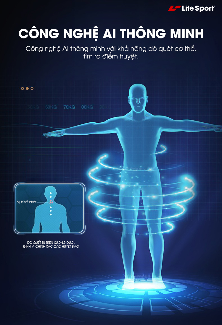 Ghế massage Life Sport LS -299 plus Công Nghệ AI thông minh