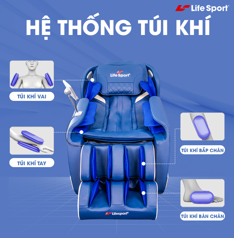 Ghế massage Life Sport LS-299 plus túi khí toàn thân