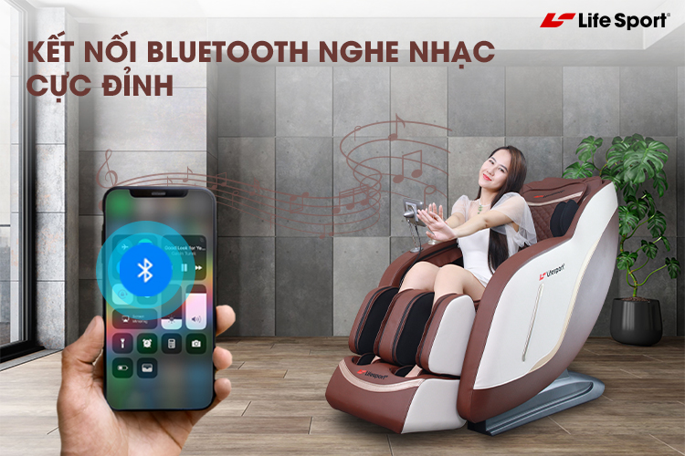 ghế massage lifesport ls-368 Kết nối Bluetooth nghe nhạc cực đỉnh