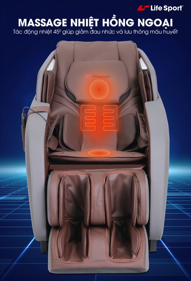 Ghế mát xa lifesport LS 399 trang bị massage hồng ngoại