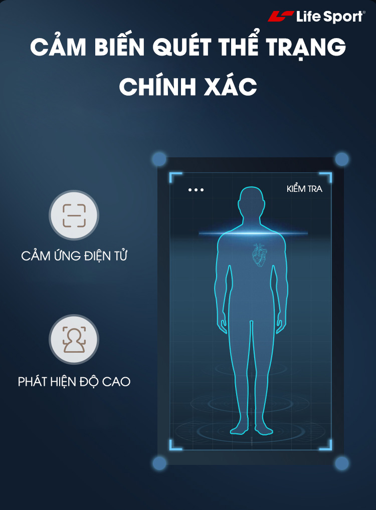 Ghế massage Lifesport LS-750/379 Cảm biến quét thể trạng chính xác
