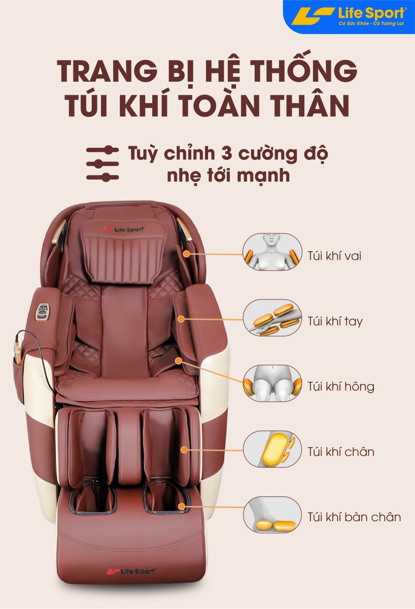 Ghế Massage LifeSport LS-789 túi khí toàn thân