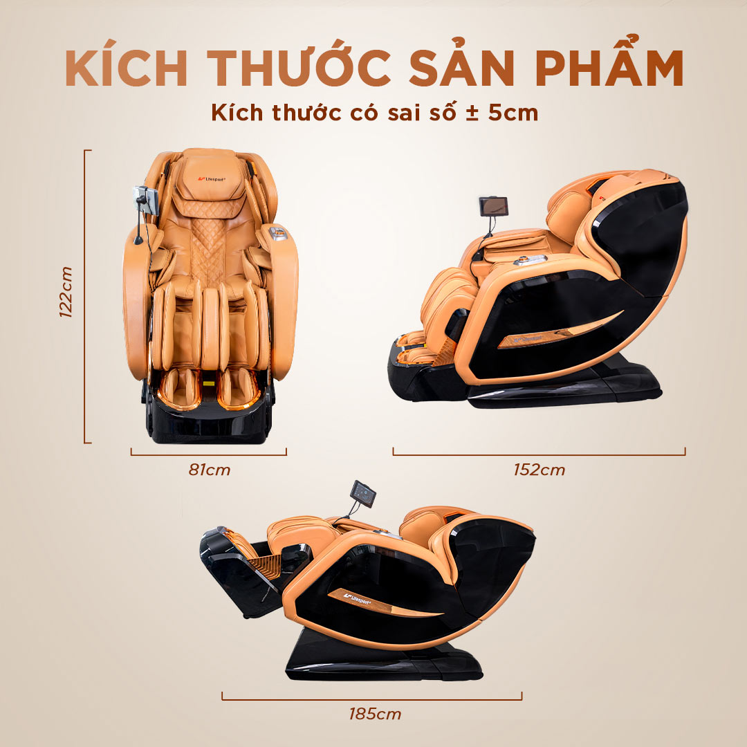 Kích thước sản phẩm ghế massage Lifesport LS-799