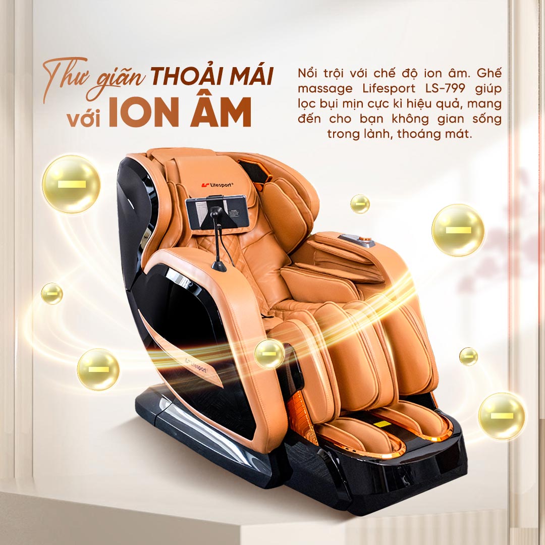 Ghế massage Lifesport LS-799 có chế độ ion âm