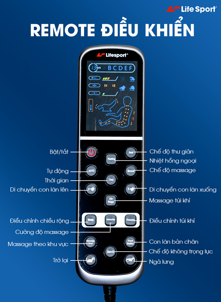Ghế massage ls-2600 | remote điều khiển