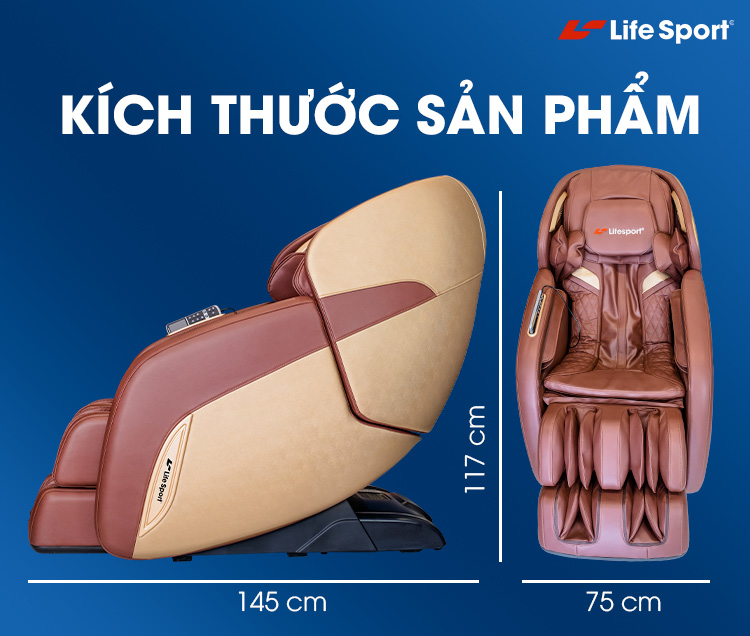 kích thước ghế massage ls-2600