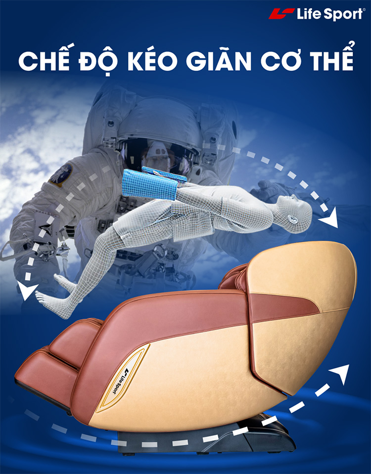 Chế độ kéo giãn trên ghế massage ls- 2600