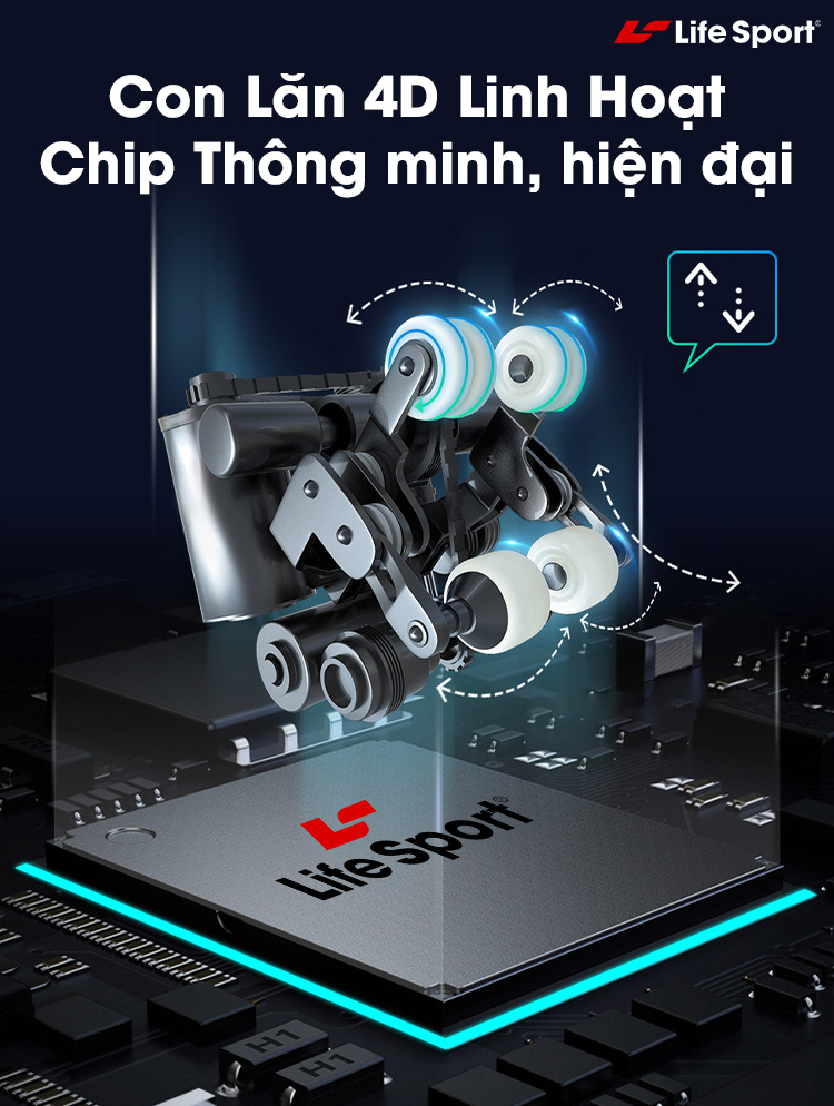 ghế massage lifesport ls 350 plus | con lăn 4D