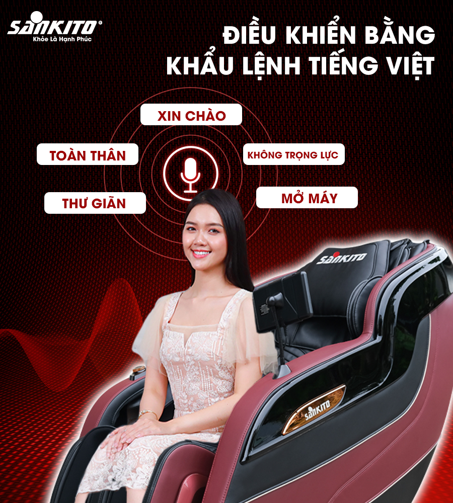 Điều khiển ghế massage nhanh chóng, tiện lợi