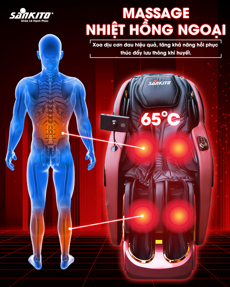 Massage nhiệt hồng ngoại xoa dịu nhức mỏi